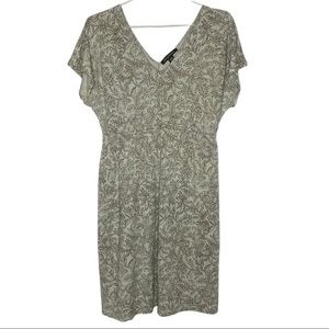 Tommy Bahama 100% Linen Dress Plant Print Tan | Size M